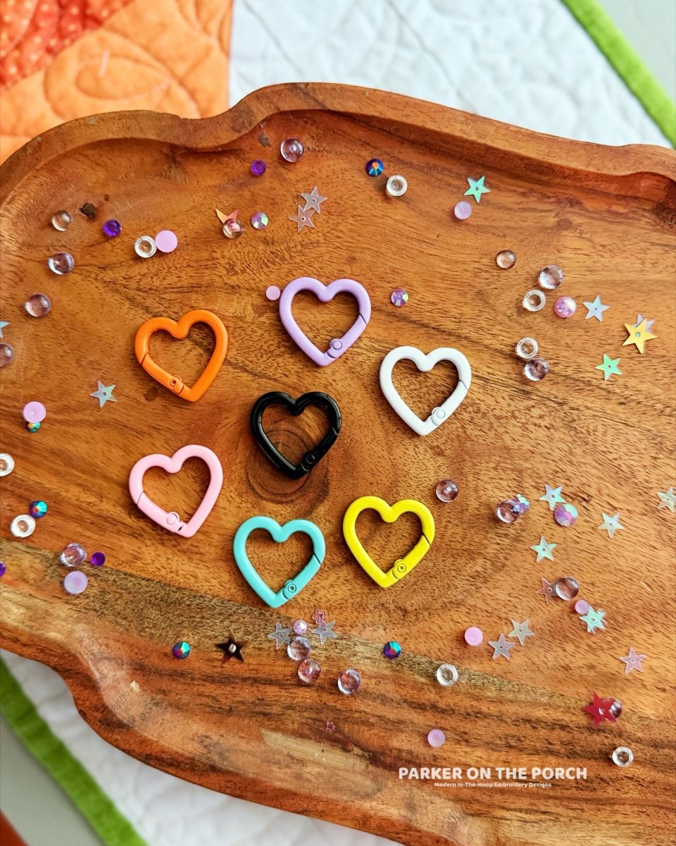 Heart Spring Ring Clasps – Set of 2 | Bag Tag Hardware – Parker on