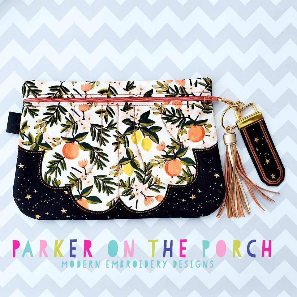 Digital Download Seaside Front Zip Clutch Zipper Bag Parker on the Porch