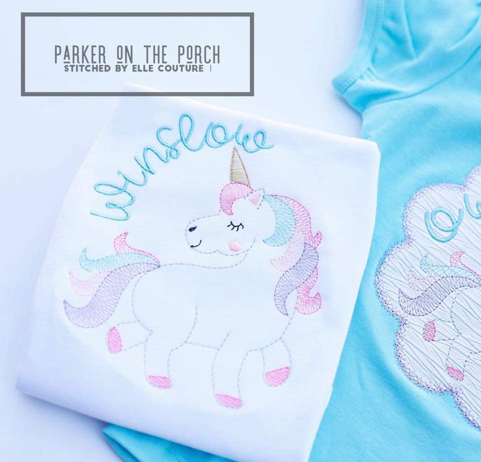 Digital Download- Unicorn 2.0 Sketch - Embroidery Fill - in the hoop machine embroidery ITH pattern