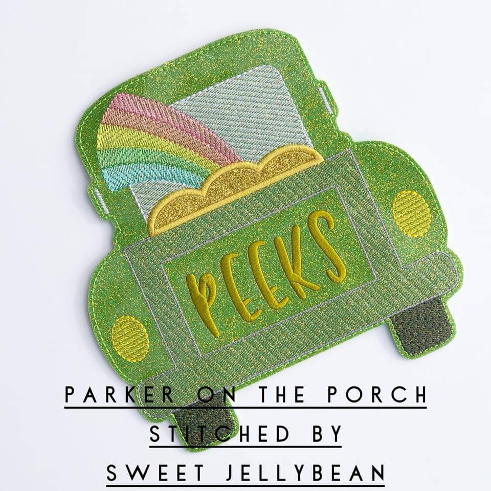 Digital Download- St Paddys Truck Banner - in the hoop machine embroidery ITH pattern