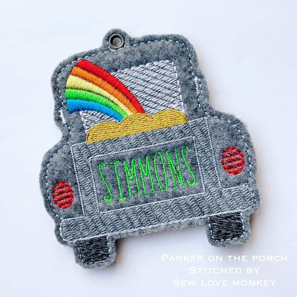 Digital Download- St Paddys Truck Ornament - in the hoop machine embroidery ITH pattern