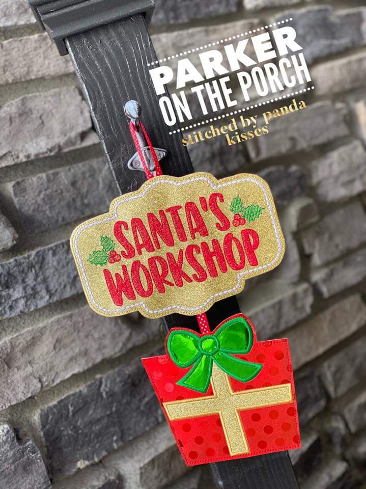 Digital Download- Santa's Workshop Banner BUNDLE - in the hoop machine embroidery ITH pattern