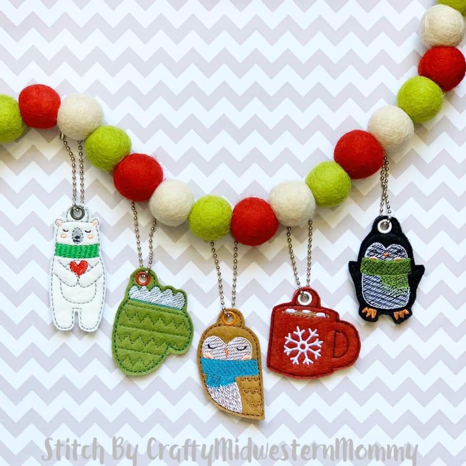 Digital Download- Winter Charm set 1 - in the hoop machine embroidery ITH pattern