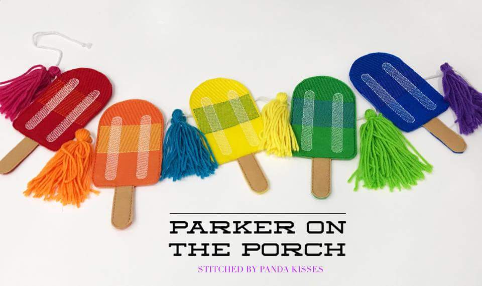 Digital Download- Popsicle Banner - in the hoop machine embroidery ITH pattern