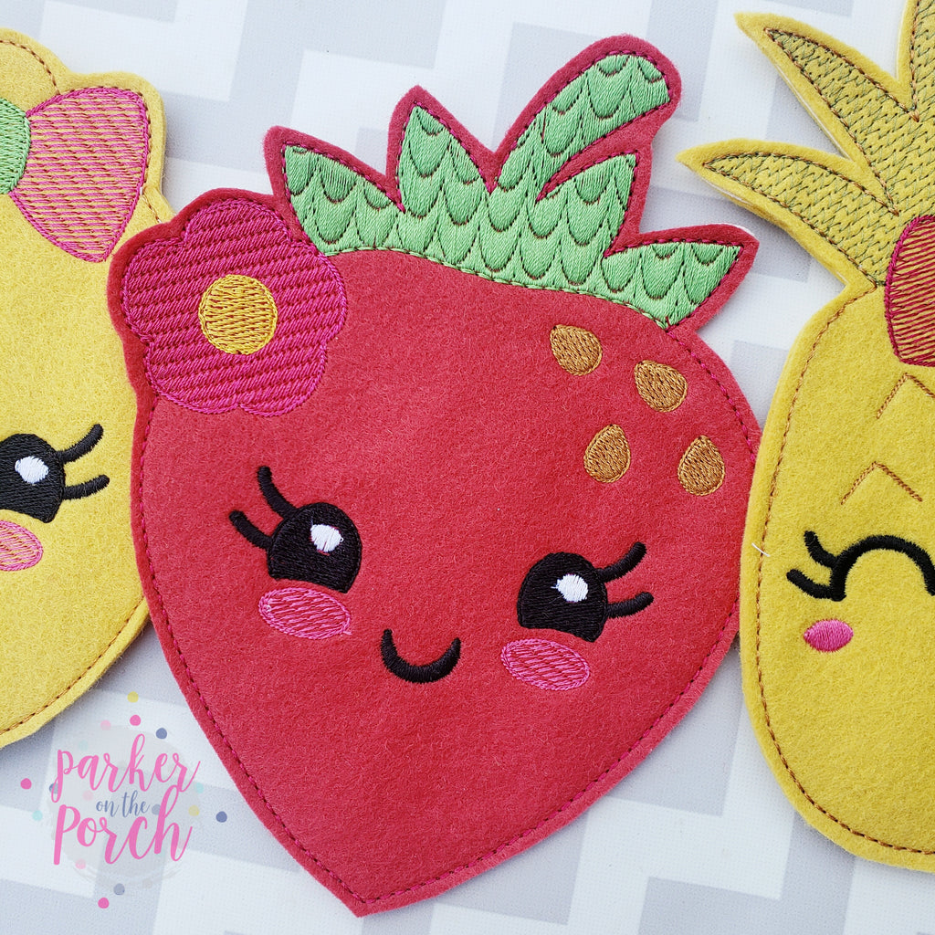 Digital Download- Fruit Banner Bundle - in the hoop machine embroidery ITH pattern