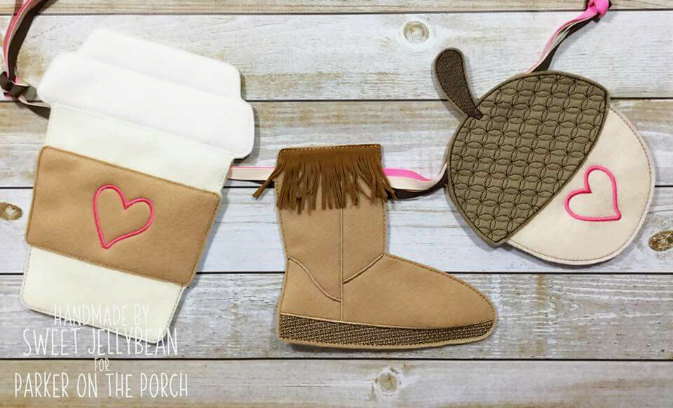 Digital Download- Cozy Boot Banner - in the hoop machine embroidery ITH pattern
