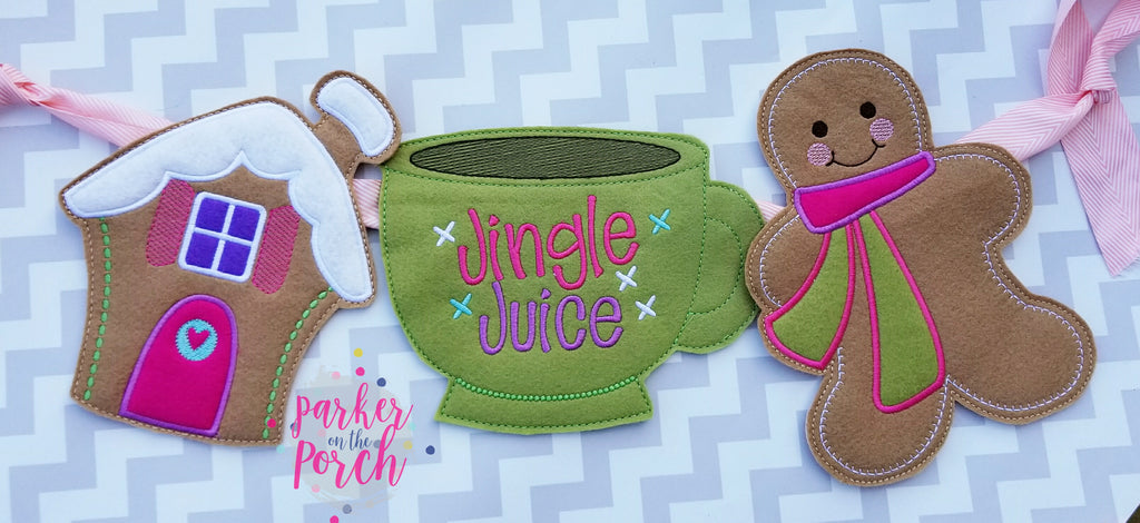Digital Download- Jingle Juice Banner - in the hoop machine embroidery ITH pattern