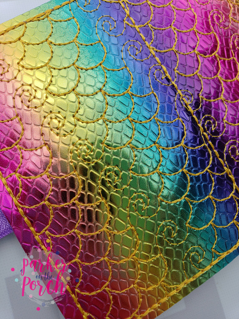 Digital Download- Mermaid Seas Pocket Keepers set of 6 - in the hoop machine embroidery ITH pattern