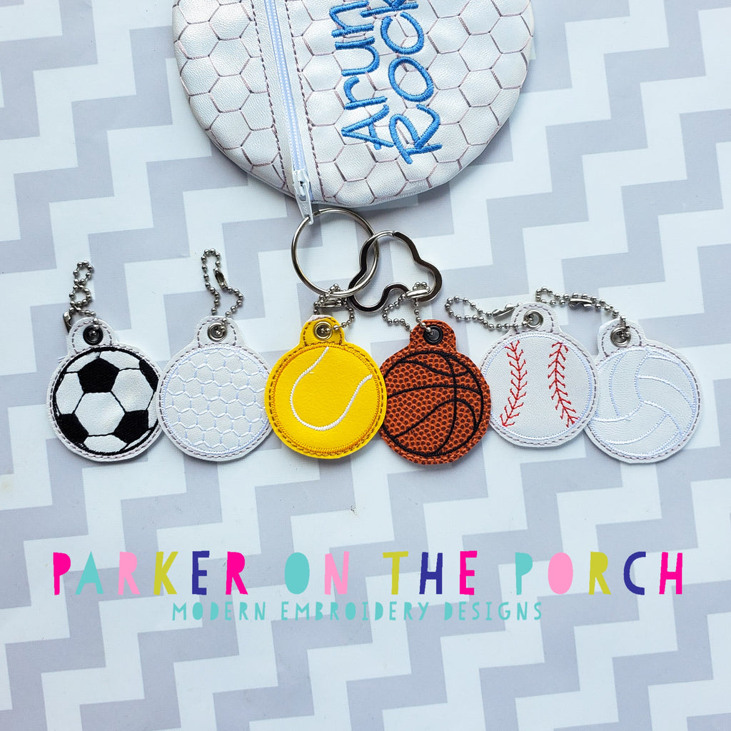 Digital Download - Sport  Charms - Set 1 - in the hoop machine embroidery ITH pattern