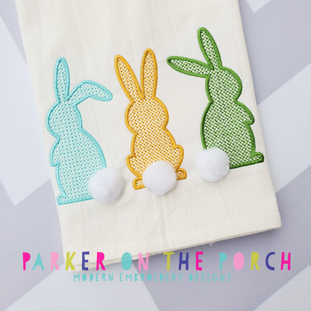 Digital Download- Cross Stitch Bunny Trio - Embroidery Fill - in the hoop machine embroidery ITH pattern