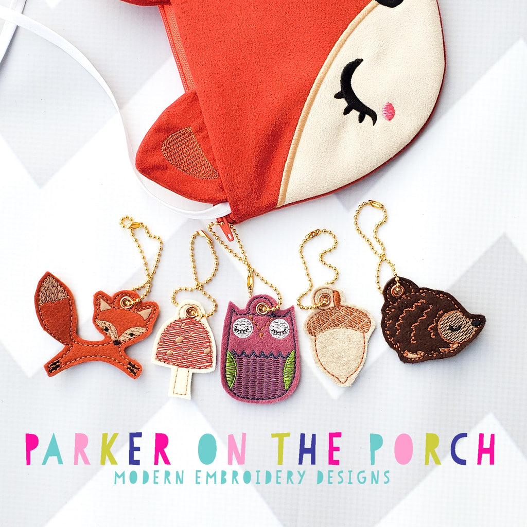 Fox Top Zip Zipper Bag and Woodland Charms Set Supply List