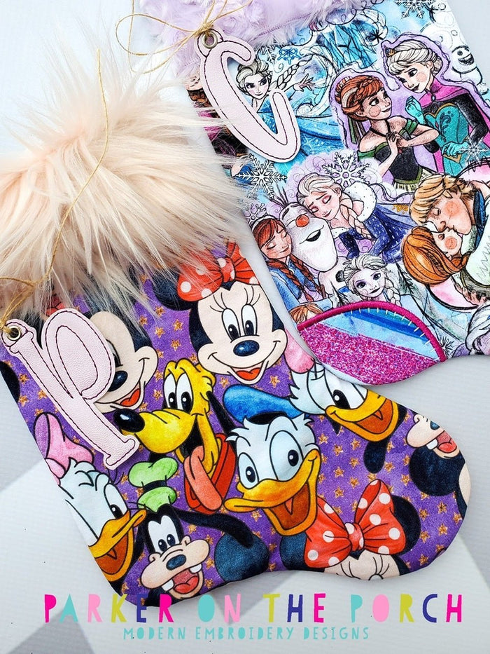 Fur Stocking, Holiday 2019 Hoop Banner, and Jingle Monogram Charms Supply Post - Parker on the Porch