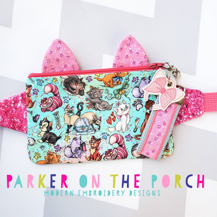 Kitty Fanny Pack Zipper Bag and Winter Charm Set 1 Supply List - Parker on the Porch