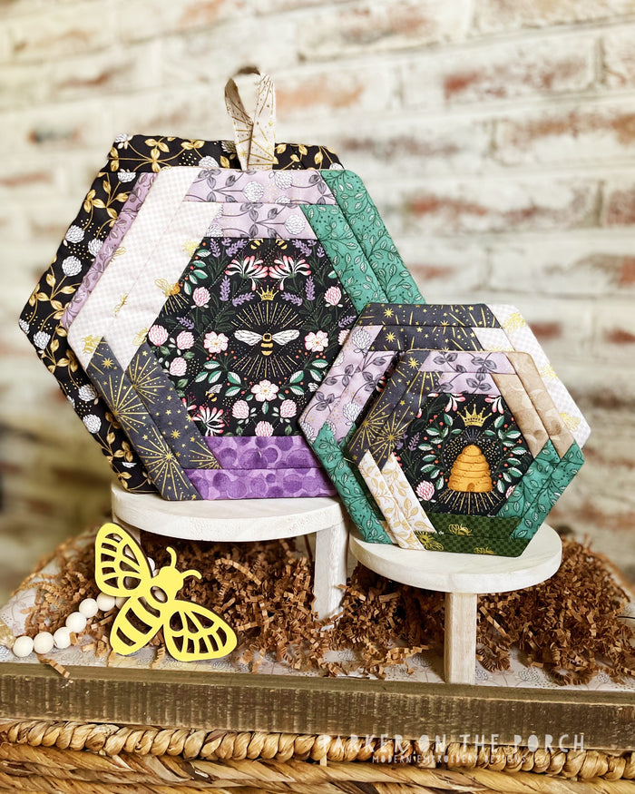 Foundation Paper Piecing and Hexi Hot Pads - Parker on the Porch