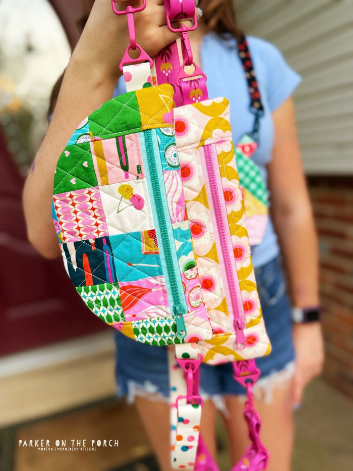 Fat Quarter Friday: Quilted Hipster Bags + Trinketry Fabric - Parker on the Porch