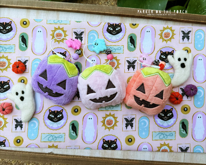 Clean Stitch Skull & Pumpkin Tag-A-Longs - Parker on the Porch