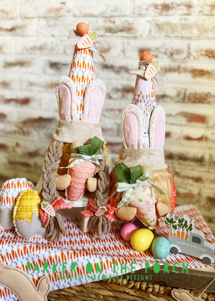 Spring Gnome Bunnies & Shabby Eggs - Parker on the Porch