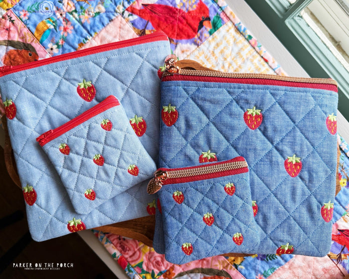 Strawberry Zipper Bags (In the Hoop) 🍓 Supplies, Tips & What You Need - Parker on the Porch