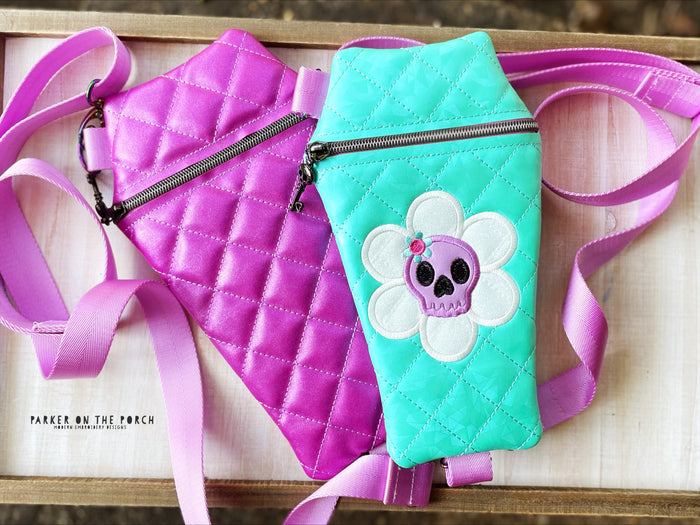 Quilted Coffin Zipper Bag & Skeleton Daisies - Parker on the Porch