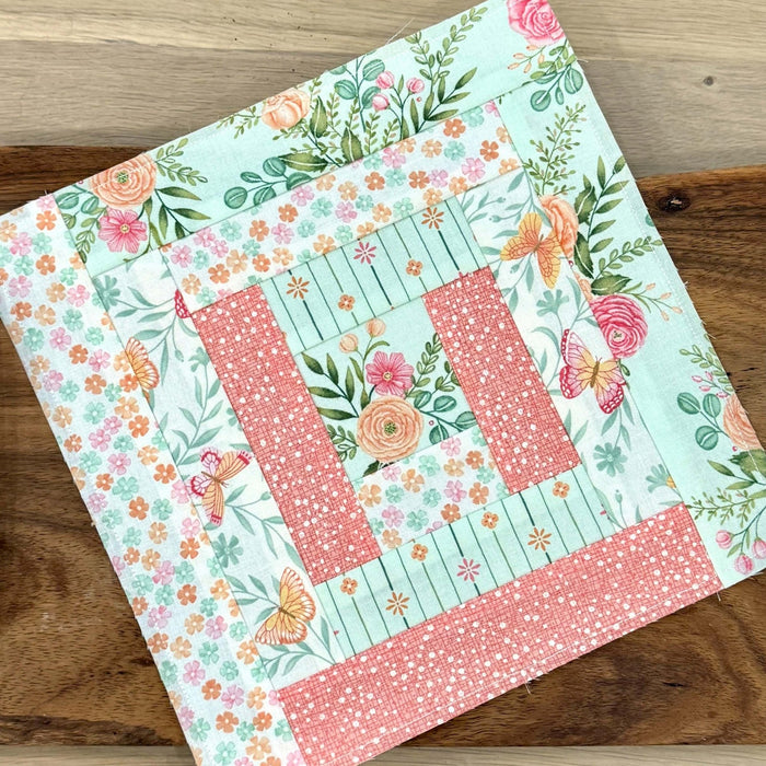 In the Hoop - Log Cabin Quilt Block - Pillow Tutorial - Parker on the Porch