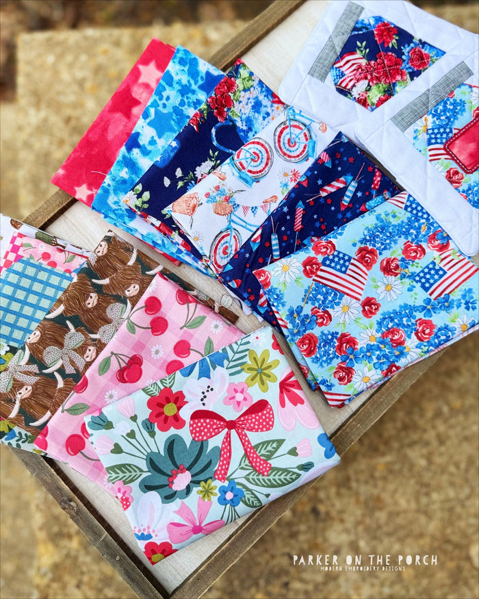 Fat Quarter Friday - Mason Jars & Highland Cows - Parker on the Porch