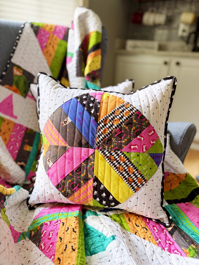 Stitching Spooky & Scrappy: New Hot Pad, Coaster & Quilt Block - Parker on the Porch