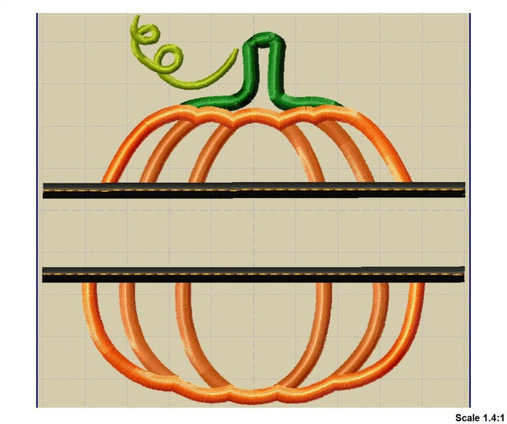 Split Pumpkin Applique - Digital Embroidery Pattern Download - In the Hoop Embroidery Pattern – Digital Machine Embroidery File Parker on the Porch