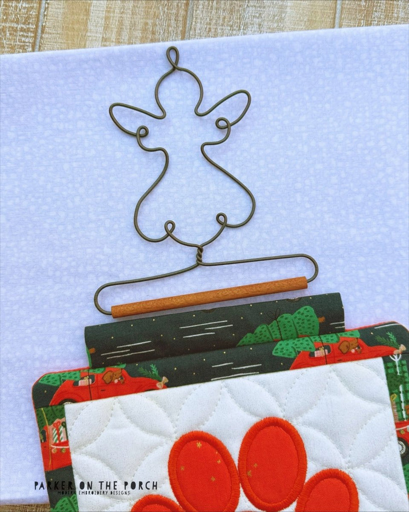 4" Angel Quilt Hanger – Wall or Door Display - In the Hoop Embroidery Pattern – Digital Machine Embroidery File Parker on the Porch