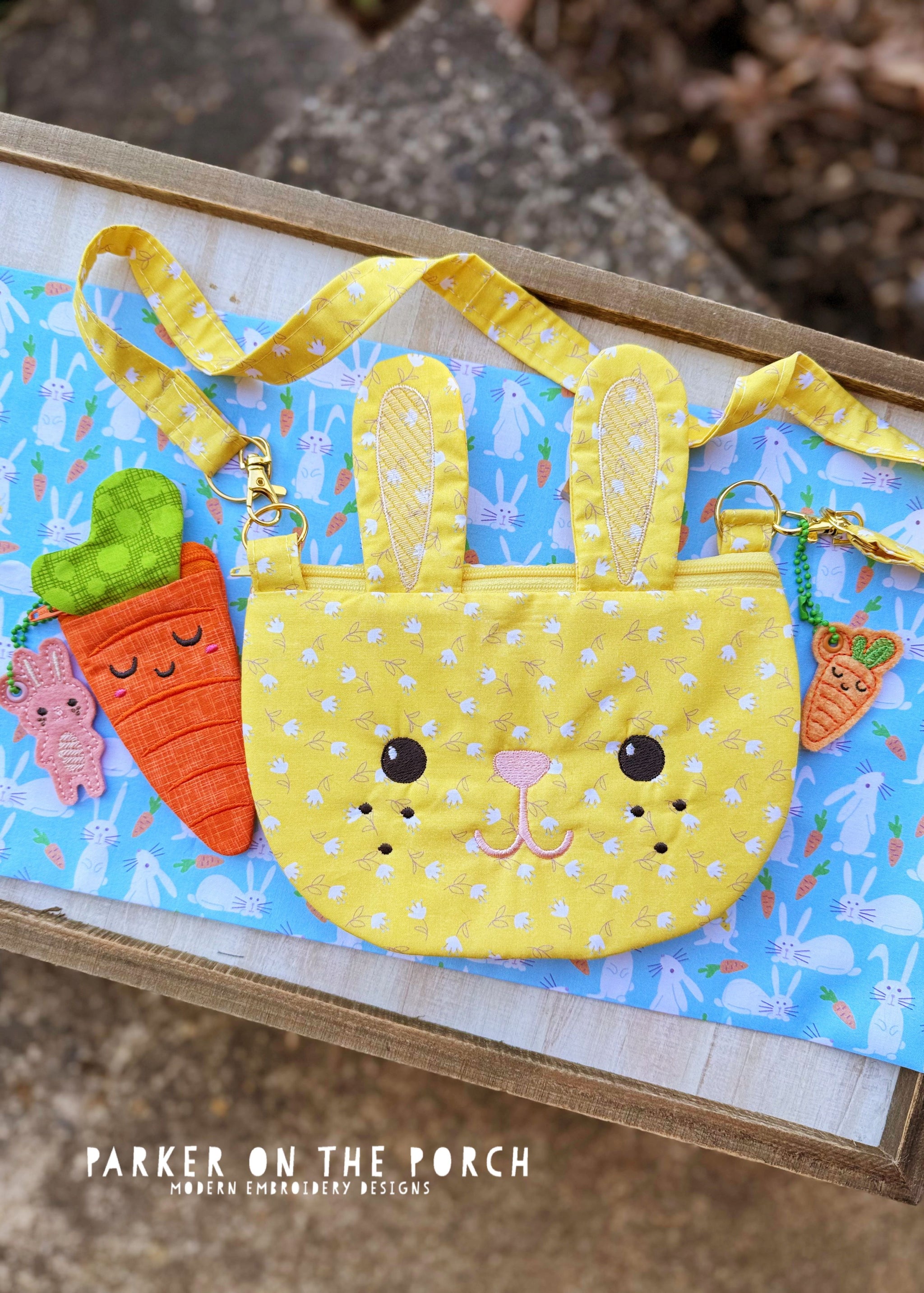 Digital Download - Top Zip Zipper Bunny Bag AND Carrot Coin