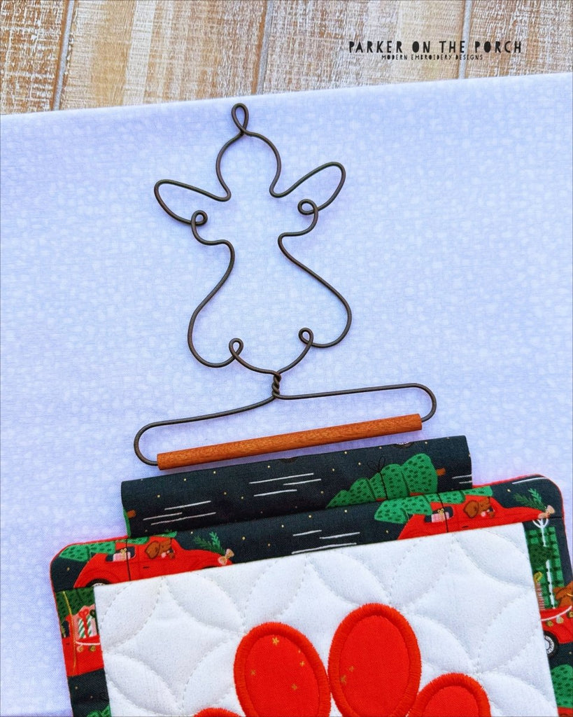 4" Angel Quilt Hanger – Wall or Door Display - In the Hoop Embroidery Pattern – Digital Machine Embroidery File Parker on the Porch