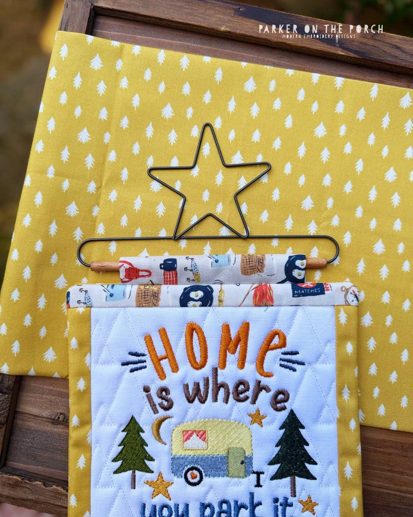 6" Star Quilt Hanger – Wall or Door Display - In the Hoop Embroidery Pattern – Digital Machine Embroidery File Parker on the Porch