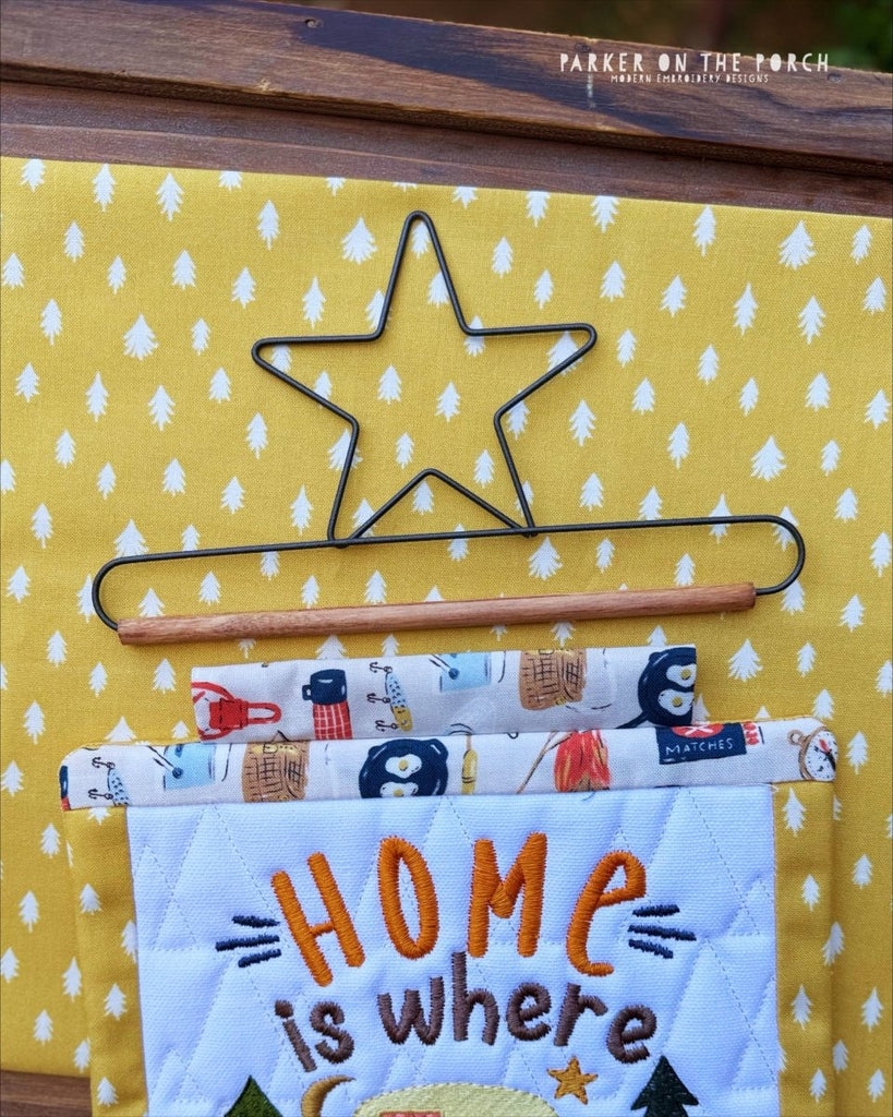 6" Star Quilt Hanger – Wall or Door Display - In the Hoop Embroidery Pattern – Digital Machine Embroidery File Parker on the Porch