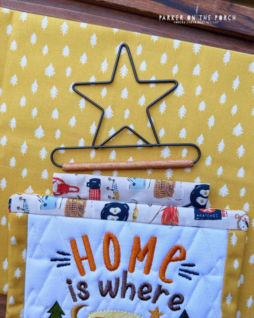 4" Star Quilt Hanger – Wall or Door Display - In the Hoop Embroidery Pattern – Digital Machine Embroidery File Parker on the Porch