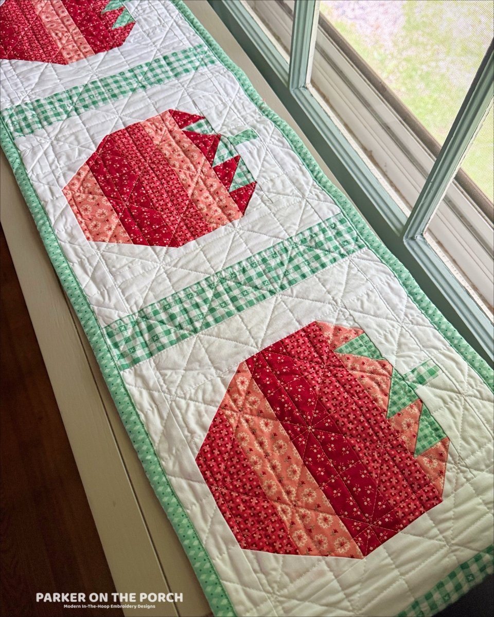 Super Embroidered Quilt＃791 Scrappy Strawberry Quilt Block | In the Hoop Embroidery Design
