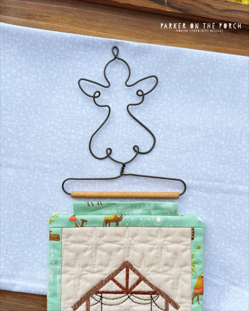 4" Angel Quilt Hanger – Wall or Door Display - In the Hoop Embroidery Pattern – Digital Machine Embroidery File Parker on the Porch