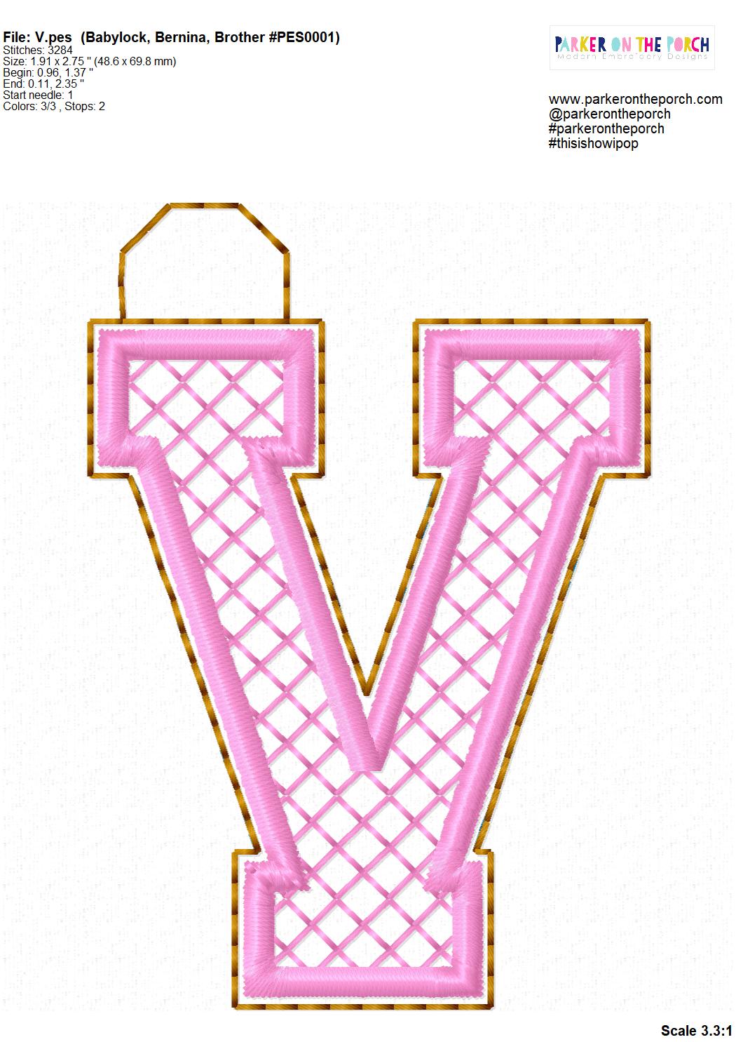 LV Drip v2 Embroidery Design 3 Sizes