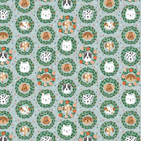 Fat Quarter Fabric Bundle - Merry Pawmas - Cotton + Steel Fabrics - In the Hoop Embroidery Pattern – Digital Machine Embroidery File Parker on the Porch