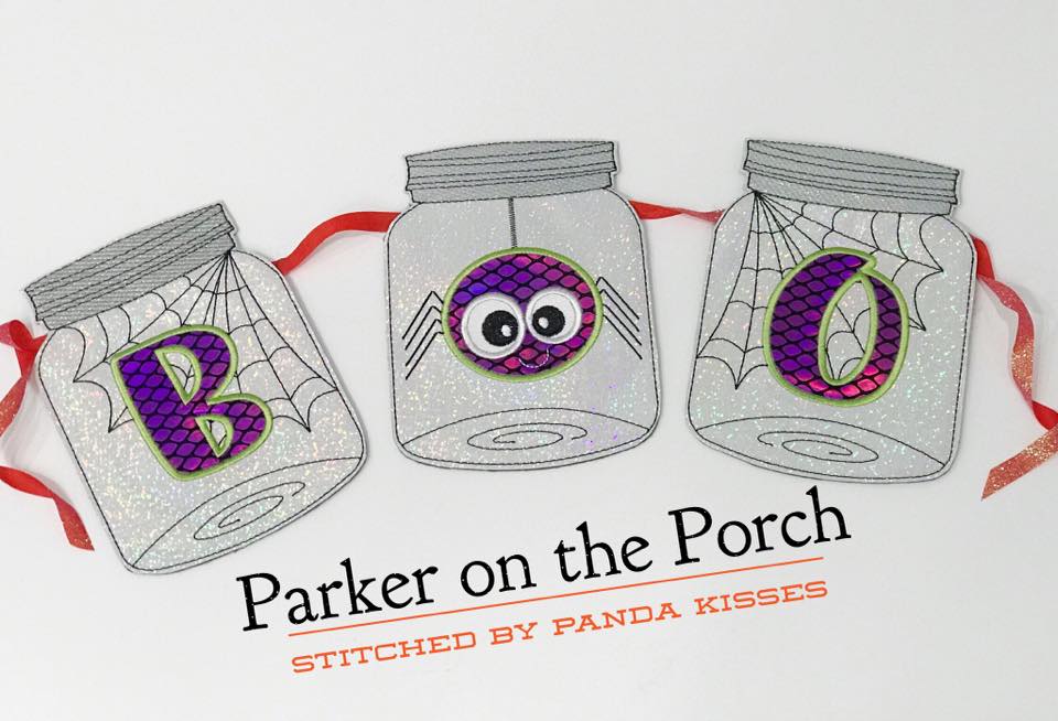 Digital Download- Halloween Boo! Jar Banner - in the hoop machine embroidery ITH pattern