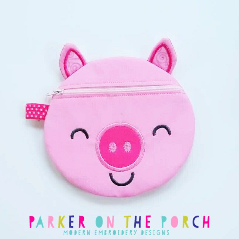 Digital Download - Pig Zipper Bag - Parker on the Porch