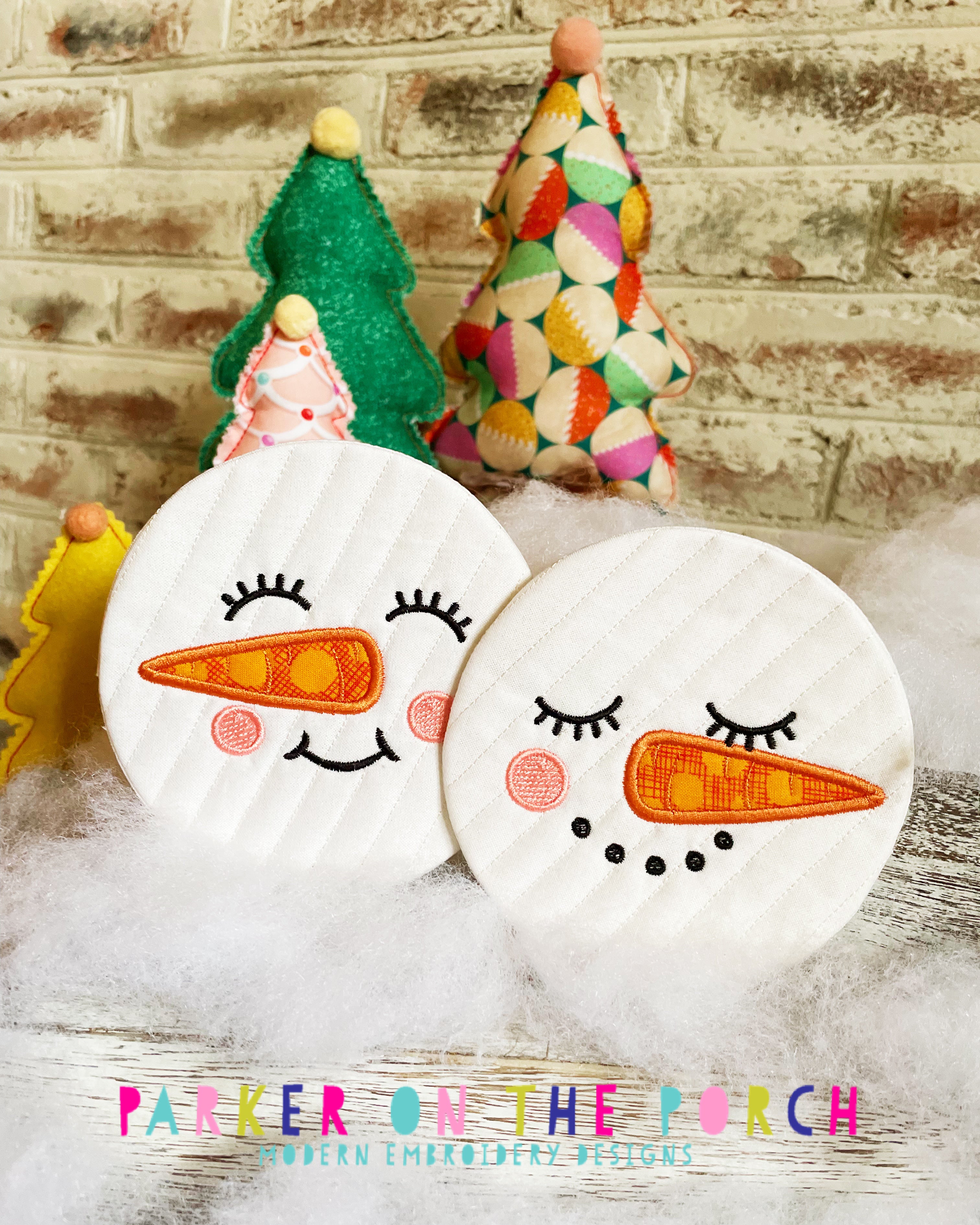 Wood Slice Coasters Painted with a Winter Theme - DIY Candy