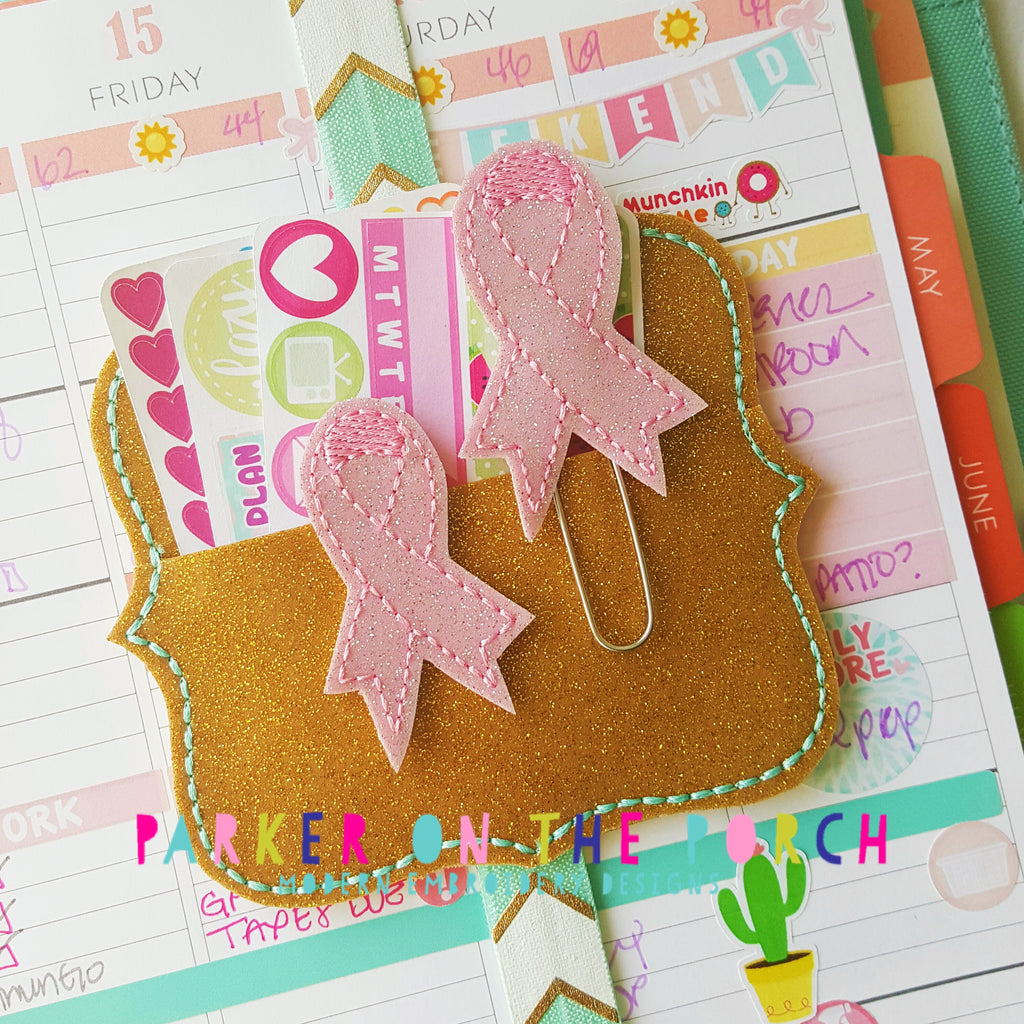 Digital Download-  Awareness Ribbon Feltie & Planner Clip - Parker on the Porch