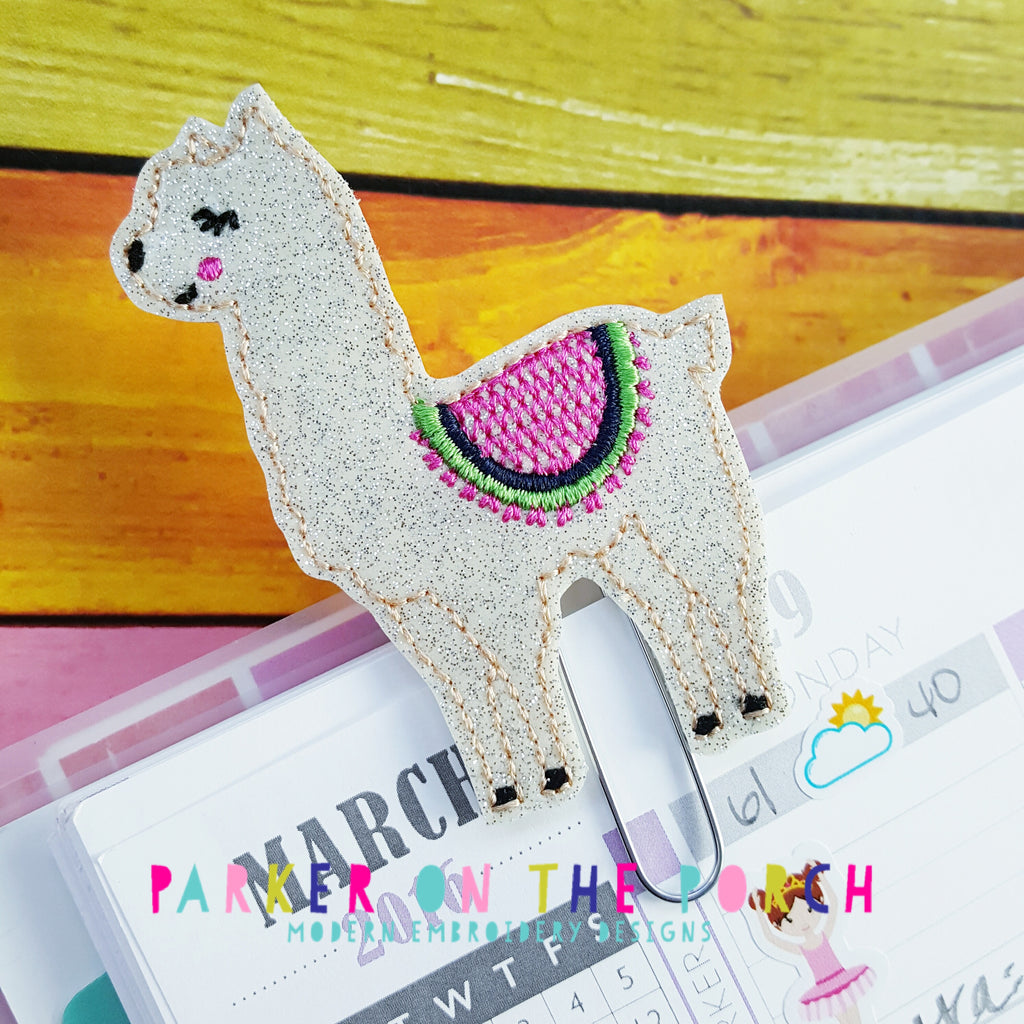 Digital Download-  Llama Feltie & Planner Clip Design - Parker on the Porch