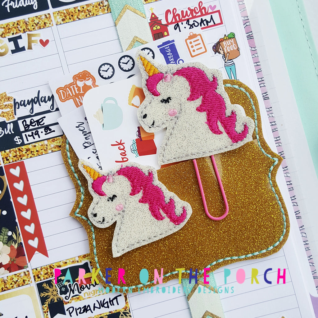 Digital Download- Unicorn 2.0 Planner Clip & Feltie Set - Parker on the Porch