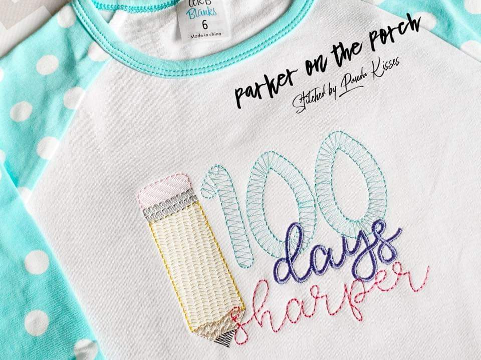 Digital Download- 100 Days Sharper Sketch - Embroidery Fill - in the hoop machine embroidery ITH pattern