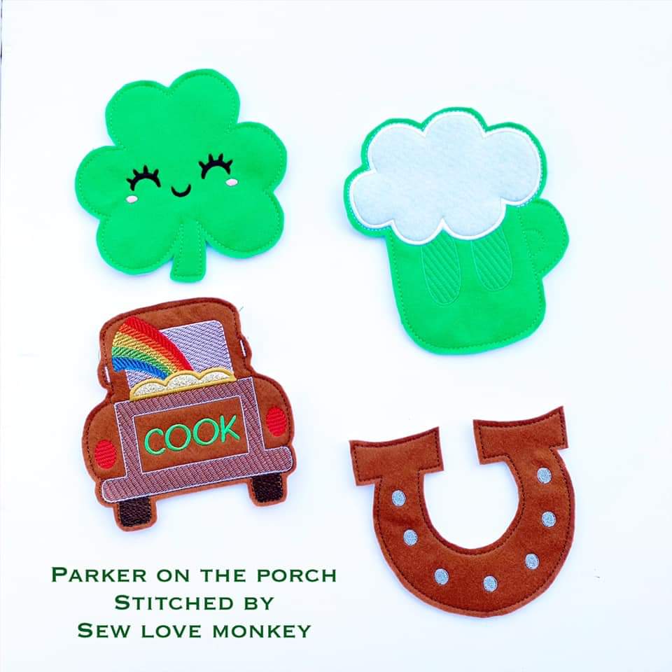 Digital Download- St Paddys Truck Banner - in the hoop machine embroidery ITH pattern