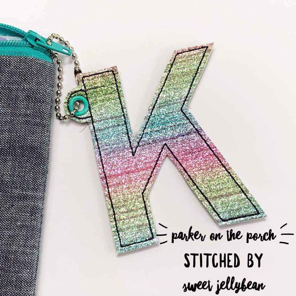 Digital Download - Alpha Monogram XL Charms - in the hoop machine embroidery ITH pattern