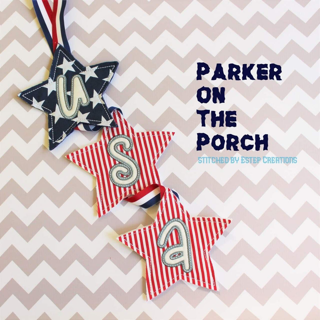 Digital Download- USA Door Hanger - Banner Set - in the hoop machine embroidery ITH pattern