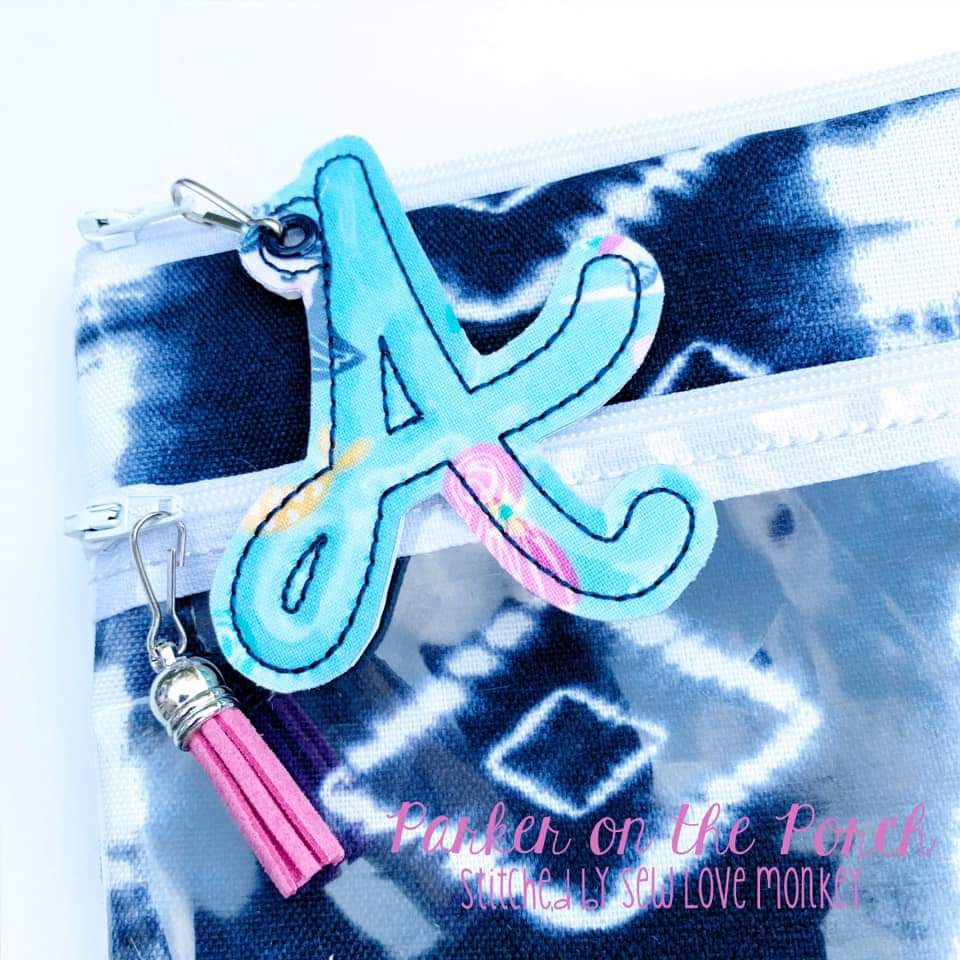 Digital Download - Script Monogram Charms XL - in the hoop machine embroidery ITH pattern