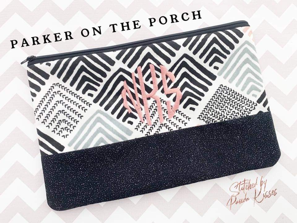 Digital Download - The Horizon Zipper Bag - in the hoop machine embroidery ITH pattern