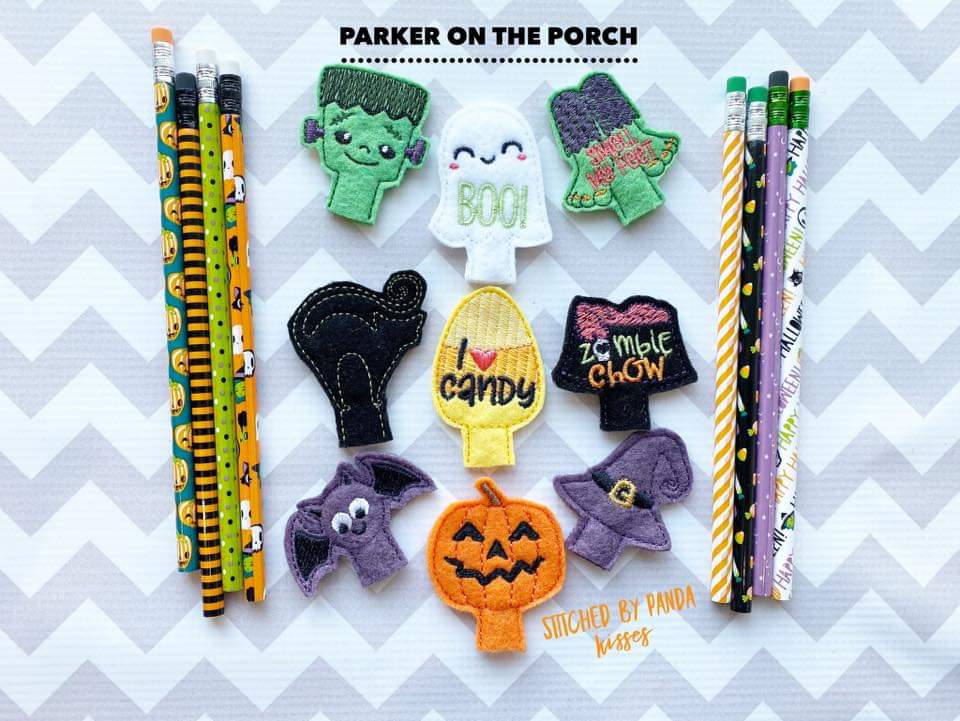 Digital Download- 2019 Halloween Pencil Topper Bundle - in the hoop machine embroidery ITH pattern